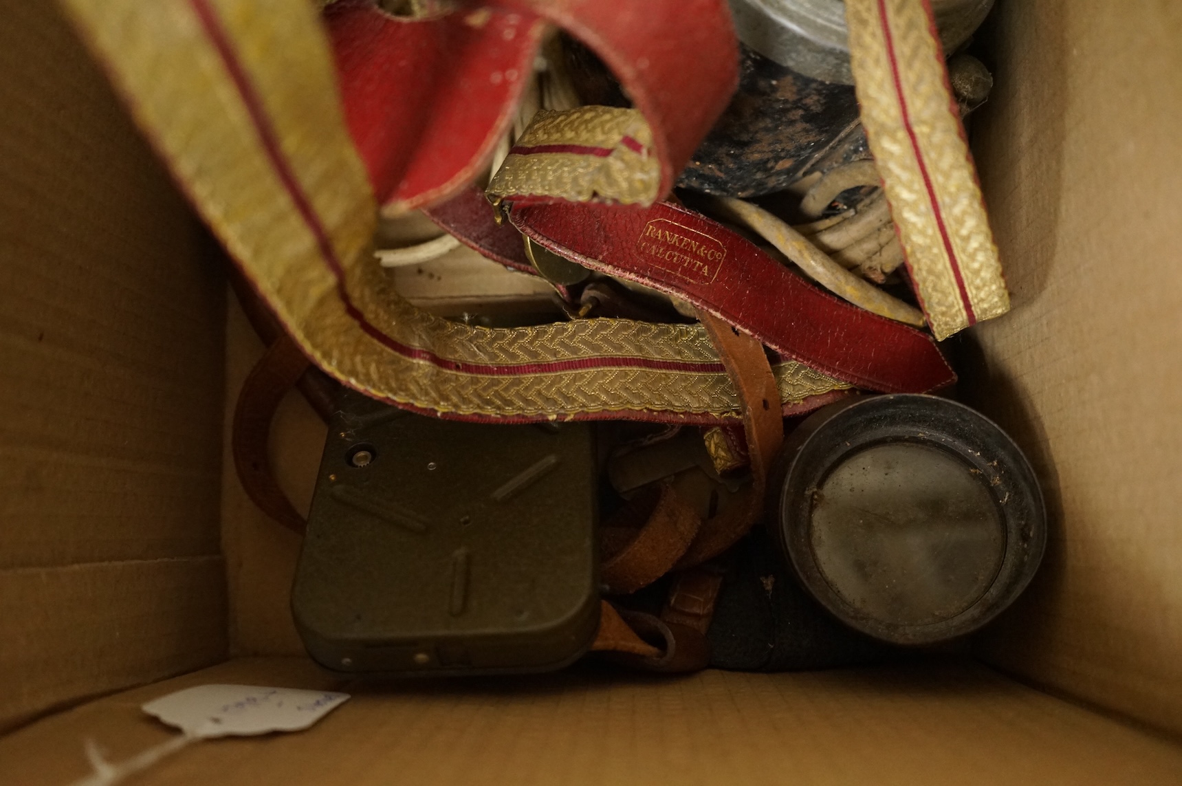 A collection of militaria including; a US Air Force camera Type N-6, a leather cased Bell & Howell Sportster camera and accessories, a pair of periscope binoculars, a leather cased compass by Goerz, Berlin